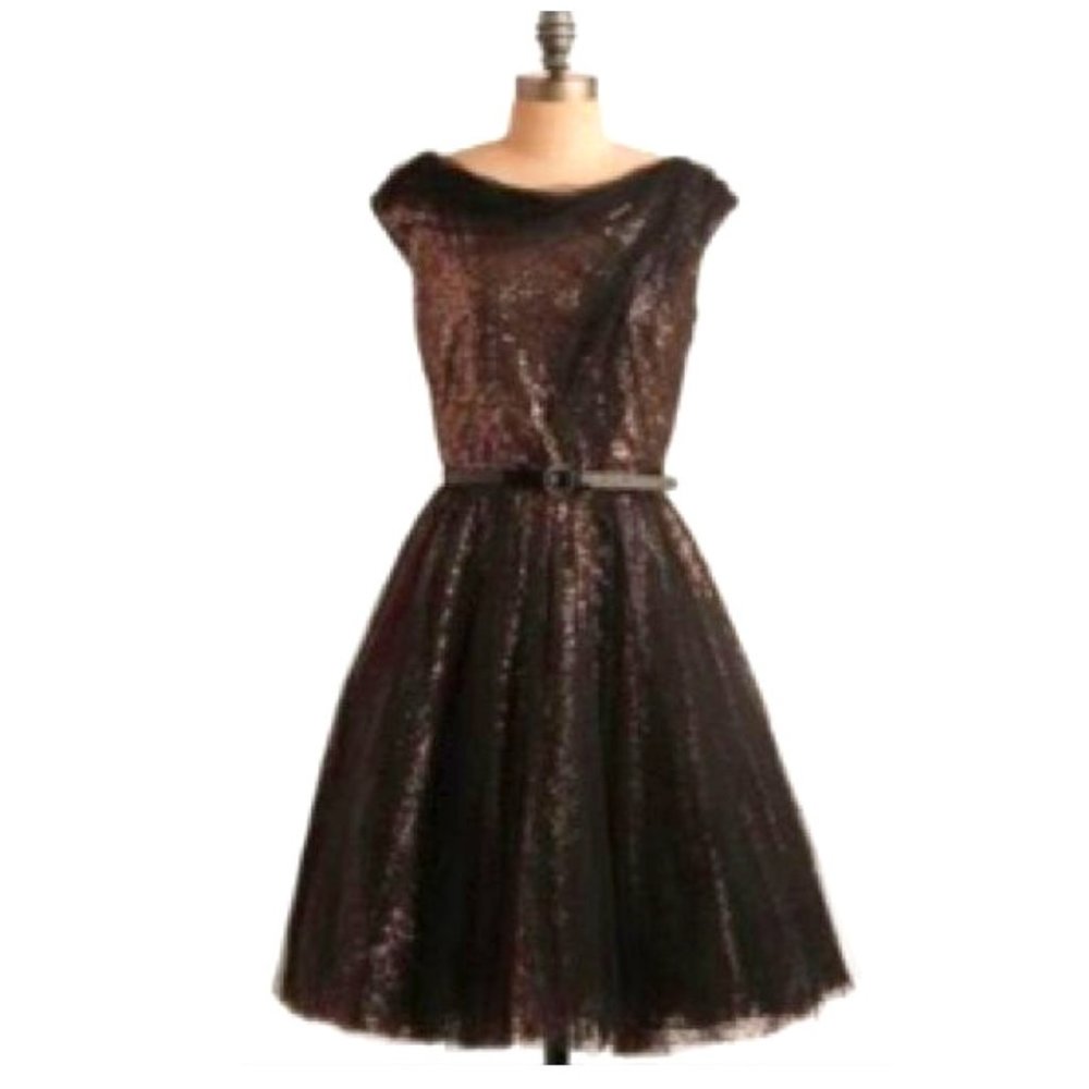 BYRON LARS sequined swing dress, sz 8, stunning